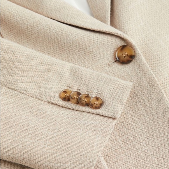 Relaxed fit beige textured blazer bnwot size xs - Picture 2 of 6
